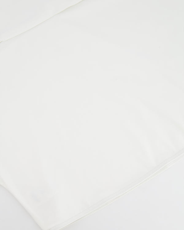 Alaia White Cropped Short-Sleeved Turtleneck Top Size FR 38 (UK 10)