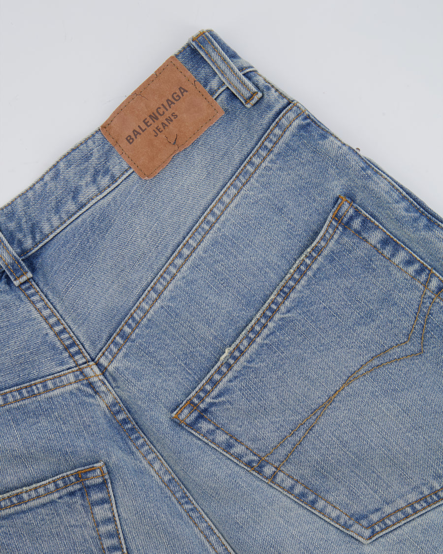 Balenciaga Wide Leg Unisex Jeans with Distressed Detail Size S (UK 8)