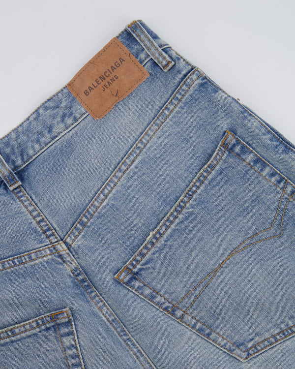 Balenciaga Wide Leg Unisex Jeans with Distressed Detail Size S (UK 8)