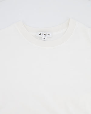 Alaia White T-Shirt with Peplum Detail Size FR 36 (UK 8) RRP £700