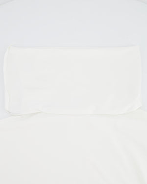 Alaia White Cropped Short-Sleeved Turtleneck Top Size FR 38 (UK 10)