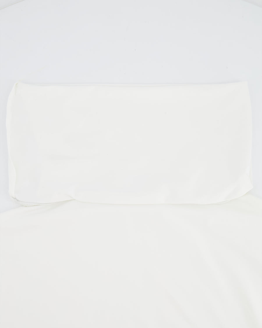 Alaia White Cropped Short-Sleeved Turtleneck Top Size FR 38 (UK 10)