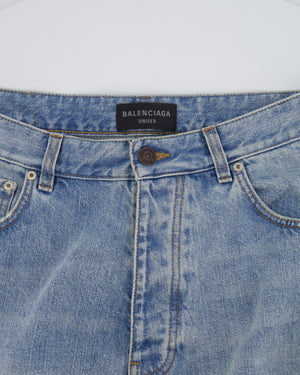 Balenciaga Wide Leg Unisex Jeans with Distressed Detail Size S (UK 8)