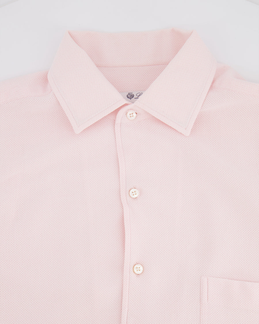 Loro Piana Pink Button Down Shirt with Front Pocket Detail Size M (UK 10)