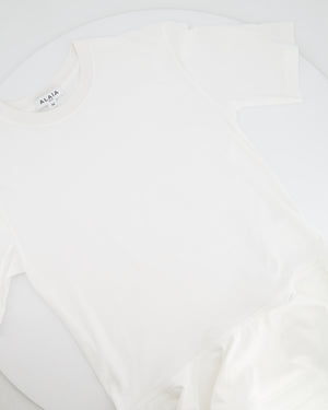 Alaia White T-Shirt with Peplum Detail Size FR 36 (UK 8) RRP £700