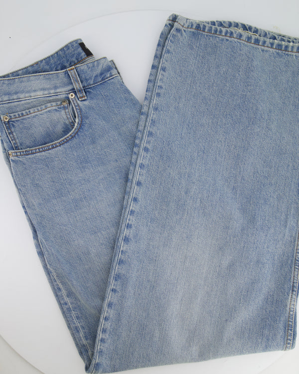 Balenciaga Wide Leg Unisex Jeans with Distressed Detail Size S (UK 8)