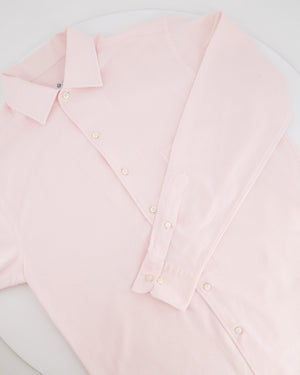 Loro Piana Pink Button Down Shirt with Front Pocket Detail Size M (UK 10)