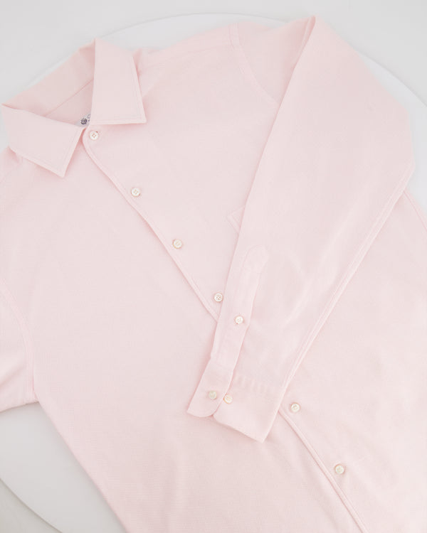 Loro Piana Pink Button Down Shirt with Front Pocket Detail Size M (UK 10)