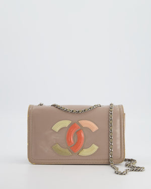 Chanel Light Mauve Lipstick Wallet on Chain Bag with Multi-Coloured CC Logo in Patent Leather with Silver Hardware
