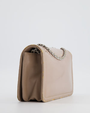 Chanel Light Mauve Lipstick Wallet on Chain Bag with Multi-Coloured CC Logo in Patent Leather with Silver Hardware