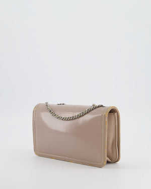 Chanel Light Mauve Lipstick Wallet on Chain Bag with Multi-Coloured CC Logo in Patent Leather with Silver Hardware