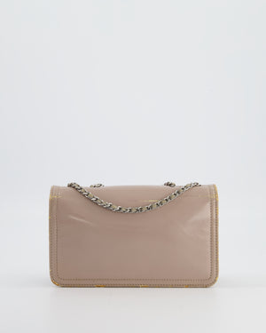 Chanel Light Mauve Lipstick Wallet on Chain Bag with Multi-Coloured CC Logo in Patent Leather with Silver Hardware