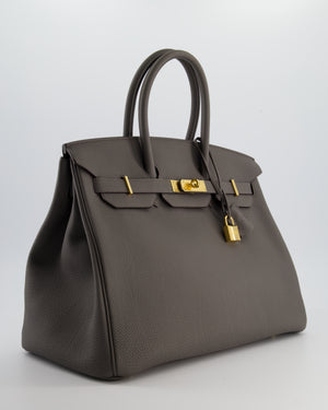 *BEAUTIFUL* Hermès Birkin 35cm Bag in Gris Etain Togo Leather with Gold Hardware