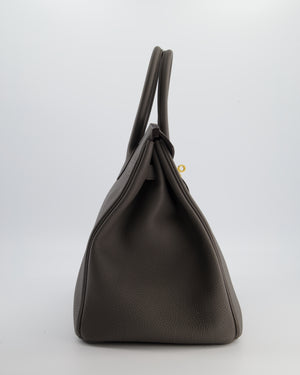 *BEAUTIFUL* Hermès Birkin 35cm Bag in Gris Etain Togo Leather with Gold Hardware