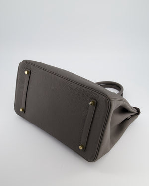 *BEAUTIFUL* Hermès Birkin 35cm Bag in Gris Etain Togo Leather with Gold Hardware