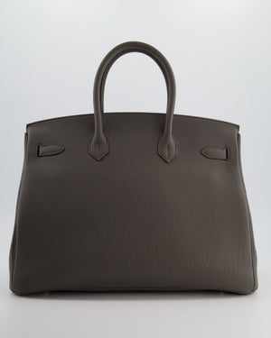 *BEAUTIFUL* Hermès Birkin 35cm Bag in Gris Etain Togo Leather with Gold Hardware