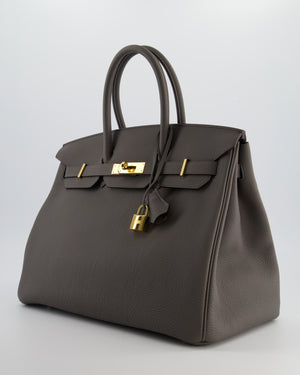*BEAUTIFUL* Hermès Birkin 35cm Bag in Gris Etain Togo Leather with Gold Hardware