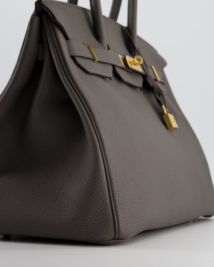 *BEAUTIFUL* Hermès Birkin 35cm Bag in Gris Etain Togo Leather with Gold Hardware