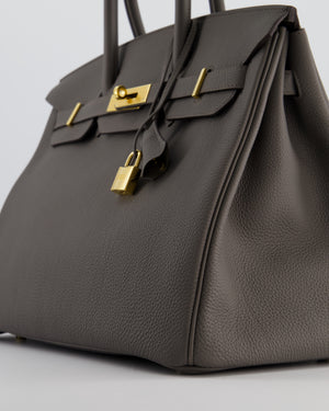 *BEAUTIFUL* Hermès Birkin 35cm Bag in Gris Etain Togo Leather with Gold Hardware