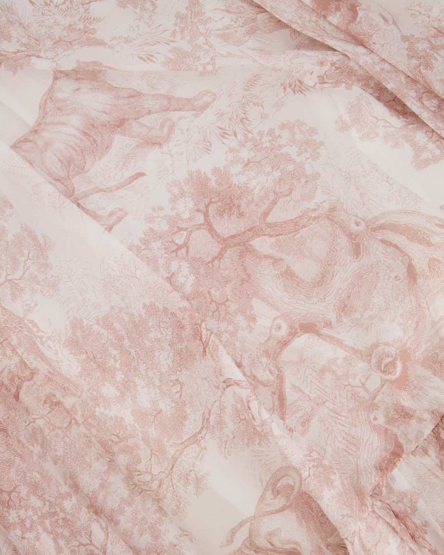 Christian Dior White and Pink Toile de Jouy Midi Skirt Size FR 36 (UK 8) RRP £1,900