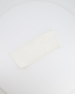 Alaia White Two-Piece Bikini with Bandeau Top and Black Logo Print Size FR 38 (UK 10) RRP £650