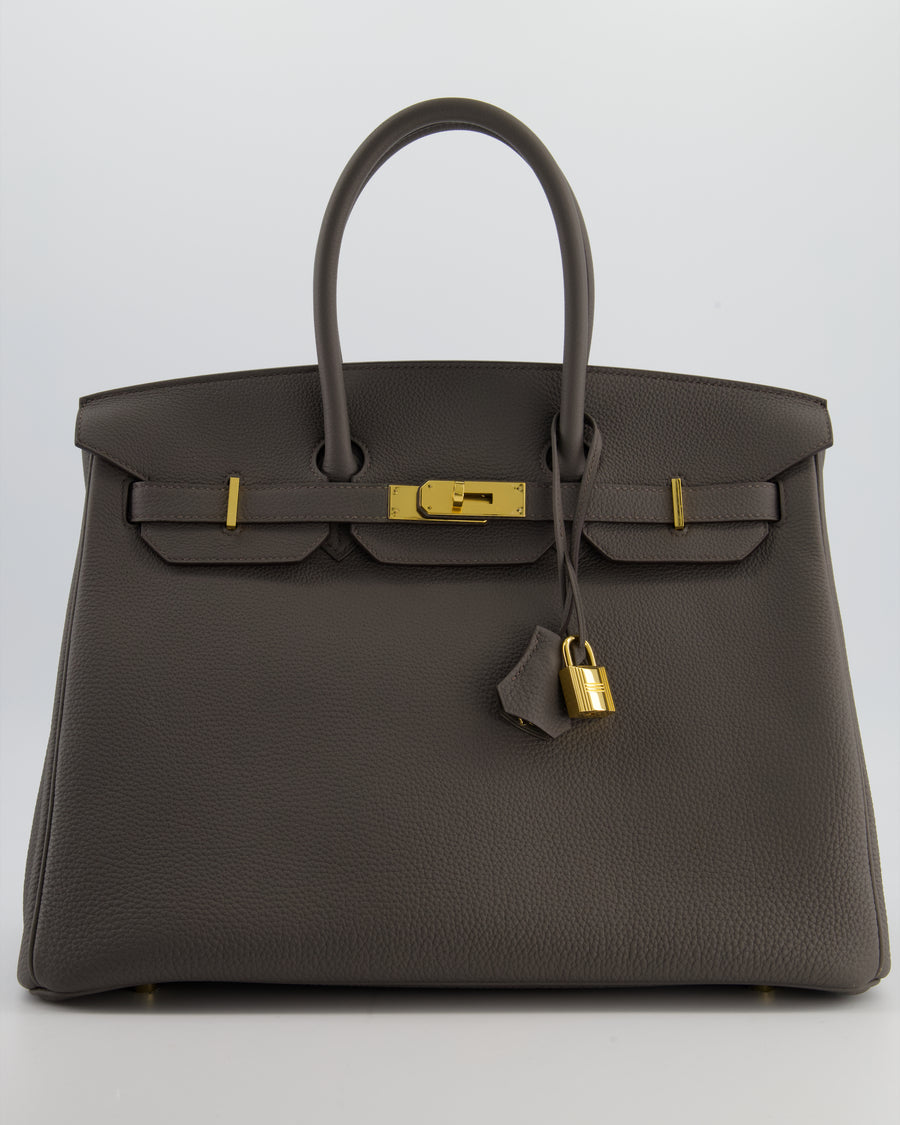 *BEAUTIFUL* Hermès Birkin 35cm Bag in Gris Etain Togo Leather with Gold Hardware