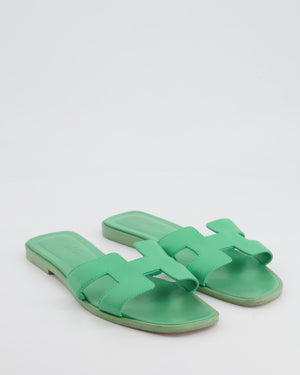 Hermès Oran Sandals in Vert Pomme Epsom Leather Size EU 37 RRP £610