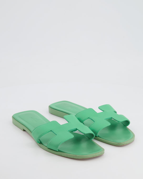 Hermès Oran Sandals in Vert Pomme Epsom Leather Size EU 37 RRP £610