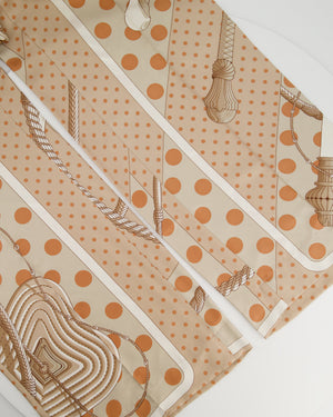 Hermès Beige, Cream Silk 'Clic Clac à Pois' Print Pyjama Top & Trouser Set Size FR 38 (UK 10)