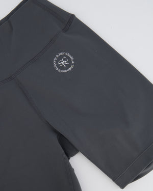 Sporty and Rich Grey Top and Biker Shorts Set with White Printed Logo Detail Size S (UK 8) RRP £160
