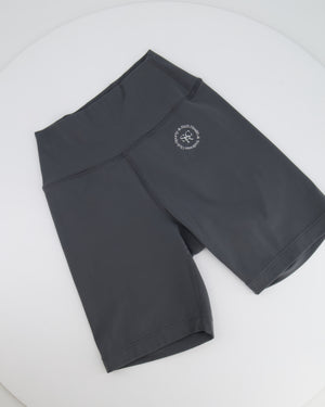 Sporty and Rich Grey Top and Biker Shorts Set with White Printed Logo Detail Size S (UK 8) RRP £160