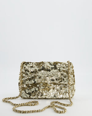 Chanel Classic Single Flap Bag in Gold Sequin with Gold Hardware
