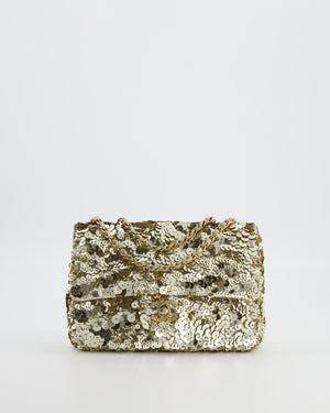 Chanel Classic Single Flap Bag in Gold Sequin with Gold Hardware