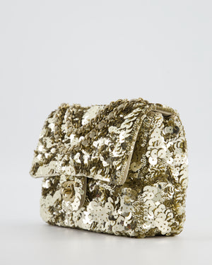 Chanel Classic Single Flap Bag in Gold Sequin with Gold Hardware