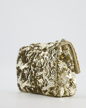 Chanel Classic Single Flap Bag in Gold Sequin with Gold Hardware