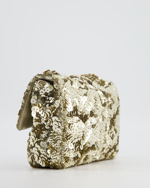 Chanel Classic Single Flap Bag in Gold Sequin with Gold Hardware