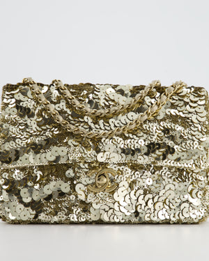 Chanel Classic Single Flap Bag in Gold Sequin with Gold Hardware