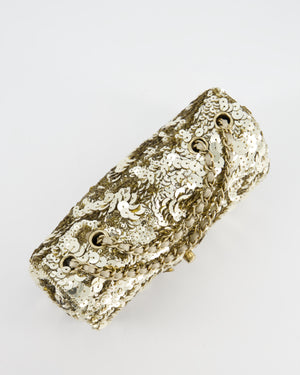 Chanel Classic Single Flap Bag in Gold Sequin with Gold Hardware