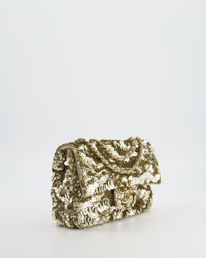 Chanel Classic Single Flap Bag in Gold Sequin with Gold Hardware