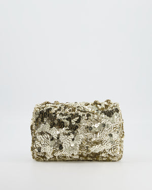 Chanel Classic Single Flap Bag in Gold Sequin with Gold Hardware
