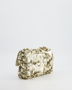 Chanel Classic Single Flap Bag in Gold Sequin with Gold Hardware
