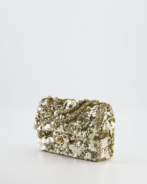 Chanel Classic Single Flap Bag in Gold Sequin with Gold Hardware