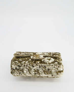 Chanel Classic Single Flap Bag in Gold Sequin with Gold Hardware