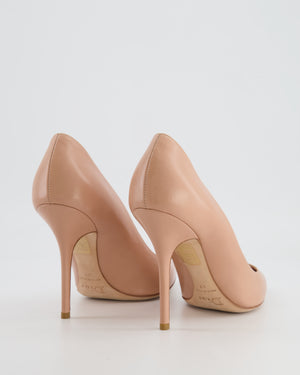 Christian Dior Nude Pink Leather Heeled Pumps Size EU 39