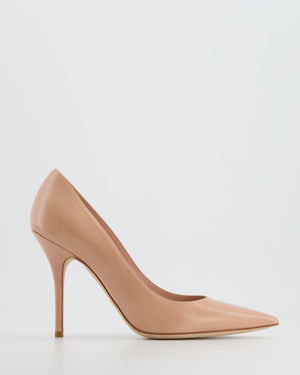 Christian Dior Nude Pink Leather Heeled Pumps Size EU 39