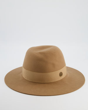 Maison Michel Tan Wool Fedora Hat Size L