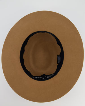 Maison Michel Tan Wool Fedora Hat Size L