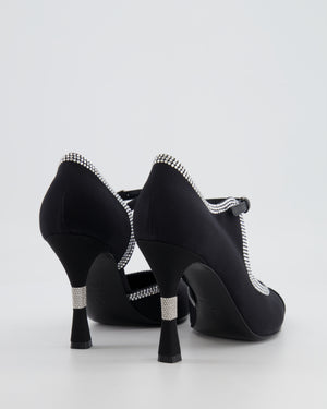 *HOT* Chanel Métiers d'Art 2025 Black Mary Jane Heels with Crystal Embellishments and CC Logo Detail Size EU 38.5 RRP £1,580