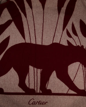 Cartier Red Panthère Merino Wool and Cashmere Blend Blanket