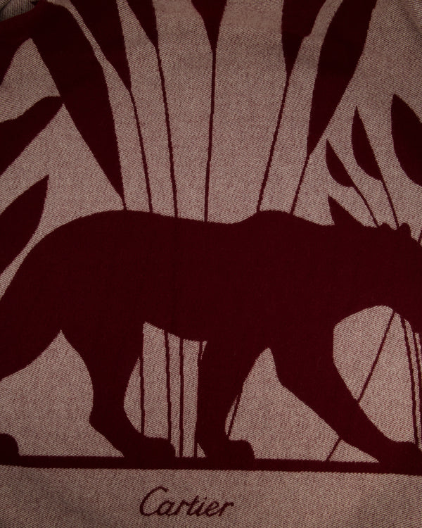 Cartier Red Panthère Merino Wool and Cashmere Blend Blanket